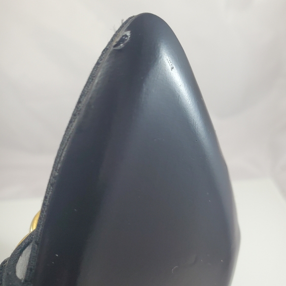 NWT$1050 Saint Laurent YSL Logo Maillon Gippy Chain Heel Slide Sandal Mule Sz 37 - Picture 17 of 17